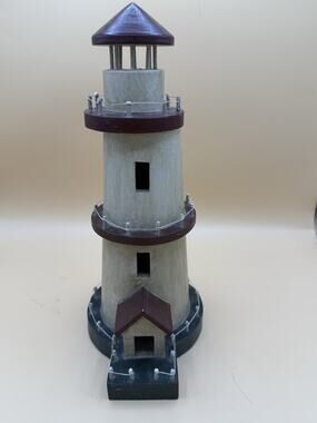 Heritage Mint Ltd Wooden Lighthouse Nautical Coastal Beach Decor 11”